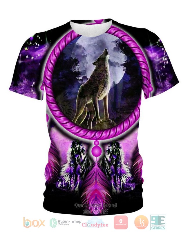 Native Wolf Violet 3D Shirt Hoodie 1 2 3 4 5 6 7