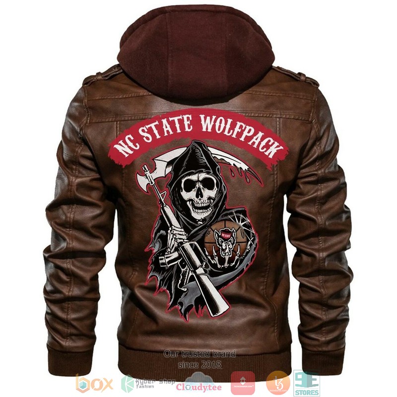 Nc State Wolfpack NCAA Basketball Sons Of Anarchy Brown Leather Jacket 5 Nc State Wolfpack NCAA Basketball Sons Of Anarchy Brown Leather Jacket