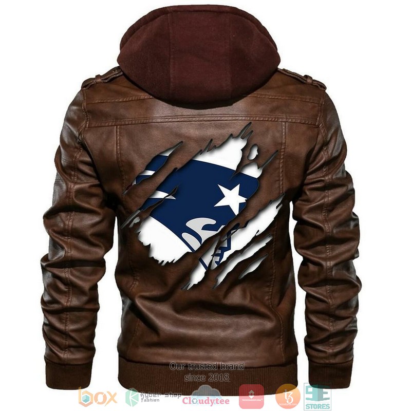 New England Patriots NFL Football Sons Of Anarchy Brown Leather Jacket