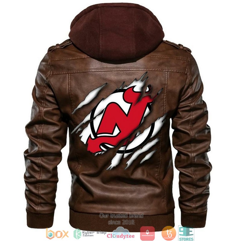 NEW New Jersey Devils NHL Sons Of Anarchy Jacket Leather 3 New Jersey Devils NHL Hockey Sons Of Anarchy Leather Jacket 1 2