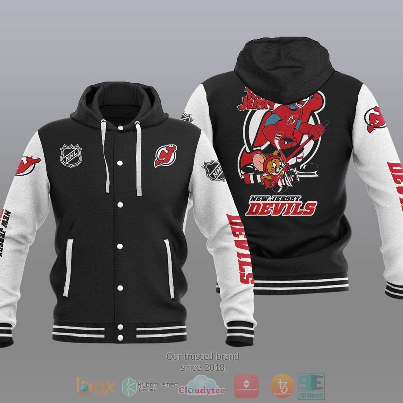 New Jersey Devils NHL Tom And Jerry Baseball Hoodie Jacket