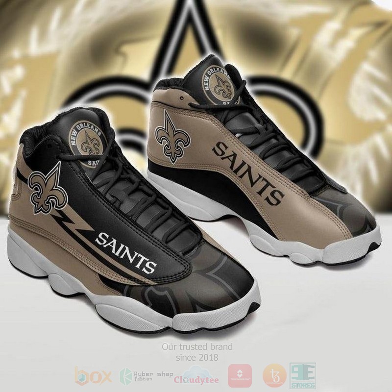 New Orleans Saints NFL Big Logo Football Team Air Jordan 13 Shoes
