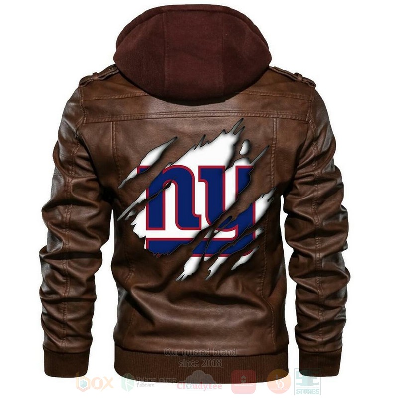 BEST New York Giants NFL Champions Sons of Anarchy Browns Zipper Jacket Leather 2 New York Giants NFL Football Sons of Anarchy Browns Leather Jacket