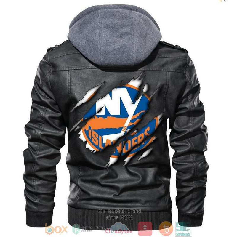 New York Islanders NHL Hockey Sons Of Anarchy Black Leather Jacket