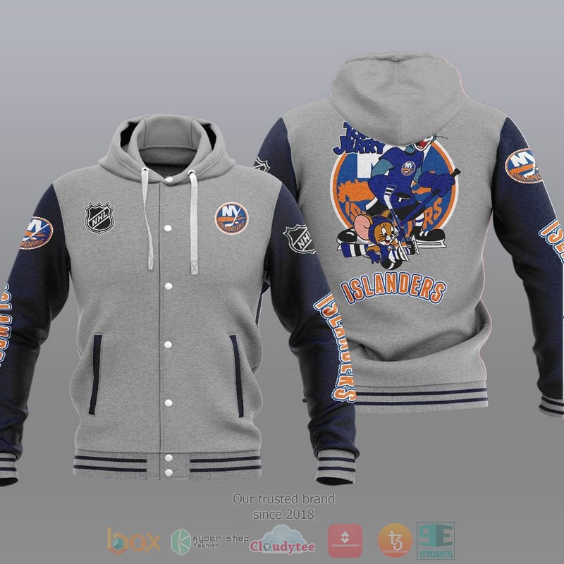 New York Islanders NHL Tom And Jerry Baseball Hoodie Jacket 1