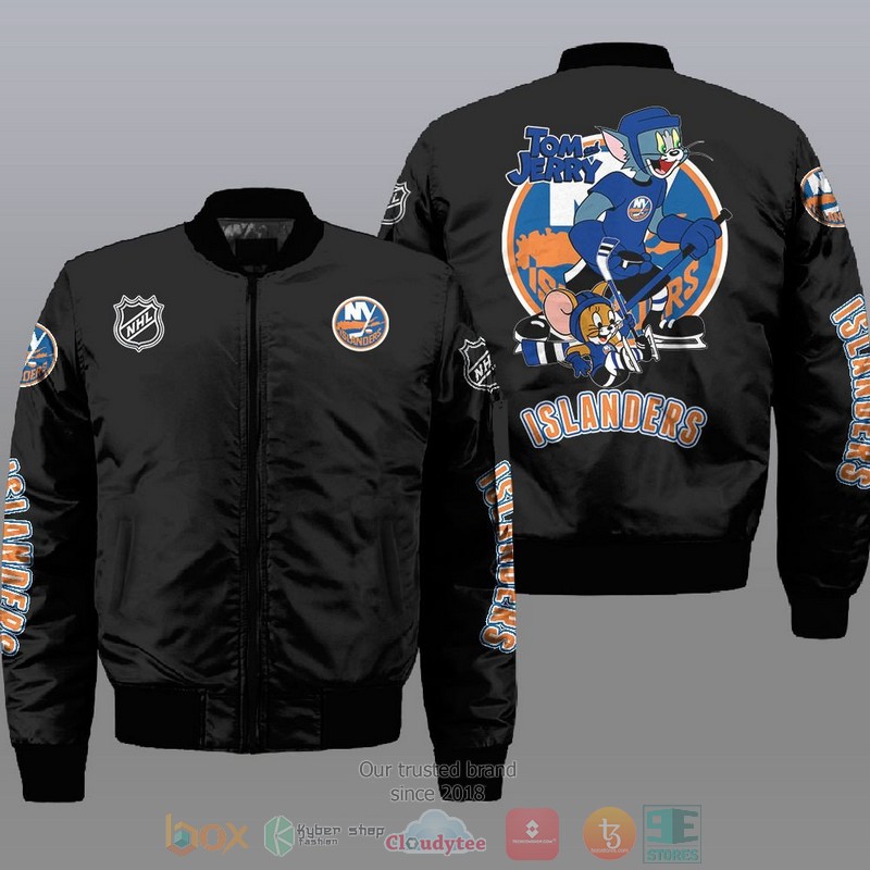NEW New York Islanders NHL Tom And Jerry Bomber Jacket 6 New York Islanders NHL Tom And Jerry Bomber Jacket