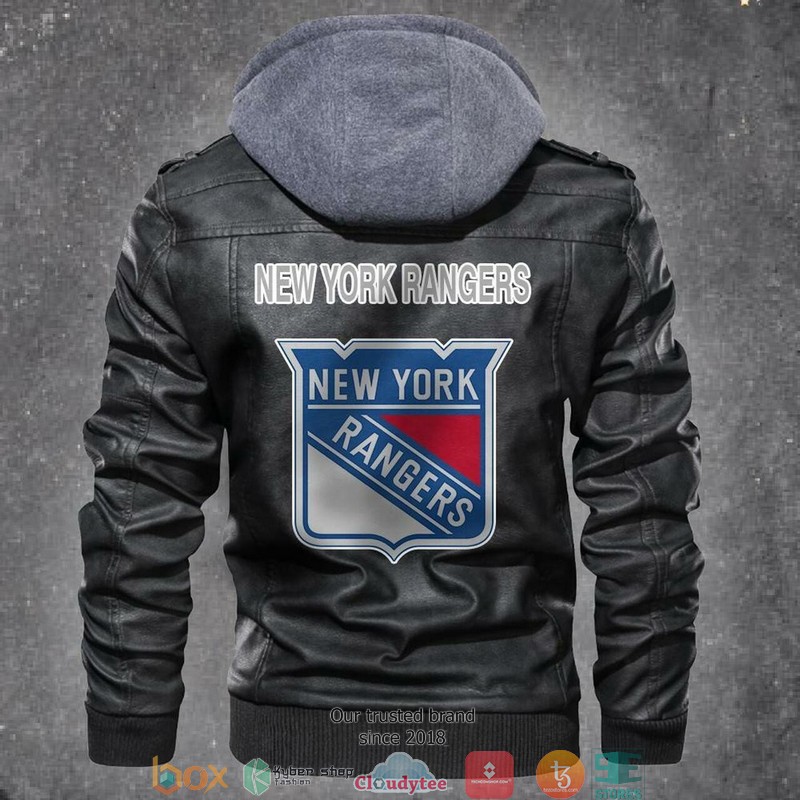 New York Rangers logo NHL Hockey Leather Jacket