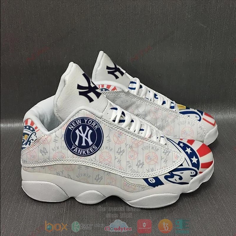 NEW New York Yankees Football MLB logo Air Jordan 13 shoes sneakers 2 New York Yankees Football MLB logo Air Jordan 13 shoes