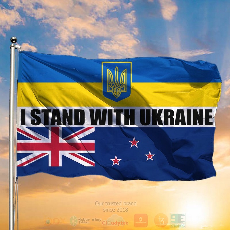 New Zealand I Stand With Ukraine Support Ukraine Flag