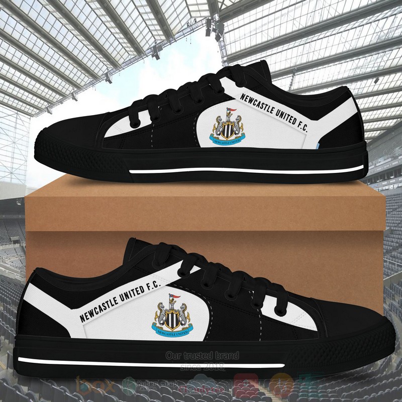 Newcastle United F C Black White Low Top Canvas Shoes 1