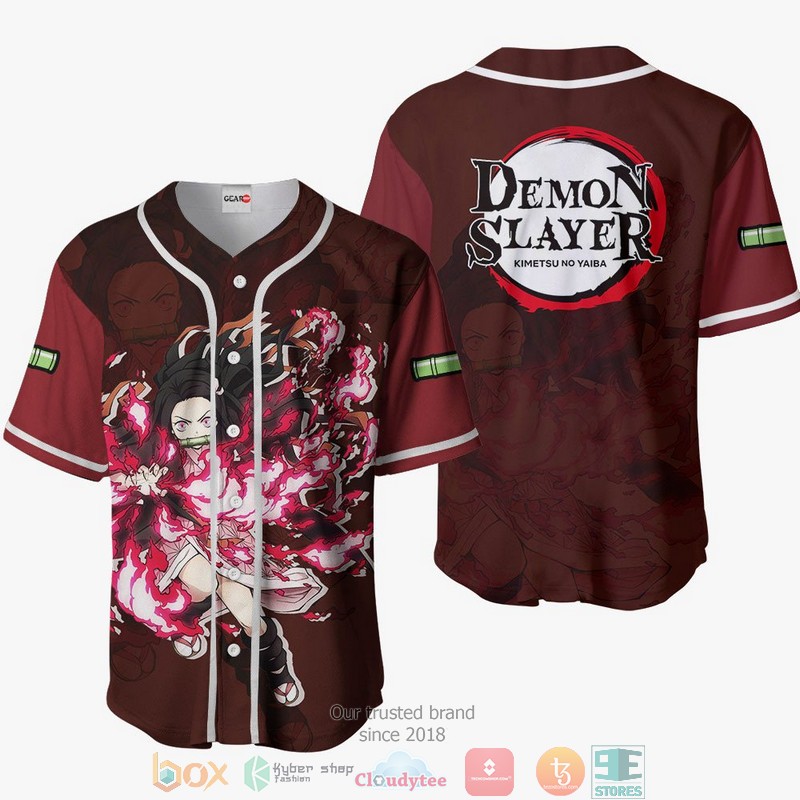 Nezuko Blood Demon Slayer Baseball Jersey Shirt 6 Nezuko Blood Demon Slayer Baseball Jersey Shirt