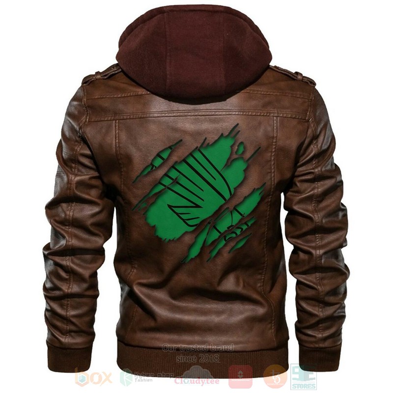 North Texas Mean Green NCAA Brown Motorcycle Leather Jacket