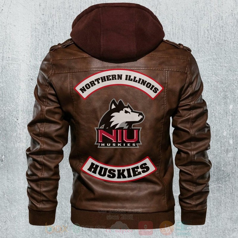 BEST Team Northern Illinois Huskies NCAA Football Motorcycle Zipper Jacket Leather 7 Northern Illinois Huskies NCAA Football Motorcycle Leather Jacket
