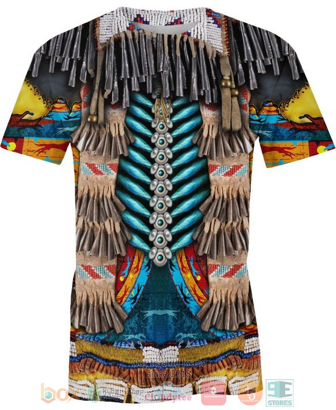 HOT Blue Native Motif All Over Printed 3D Shirt, Hoodie 2 Blue Native Motif 3D Shirt Hoodie 1