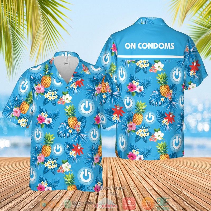 NEW ON Condoms pineapple Summer Hawaii Shirt, Shorts 4 ON Condoms pineapple Hawaiian Shirt Shorts