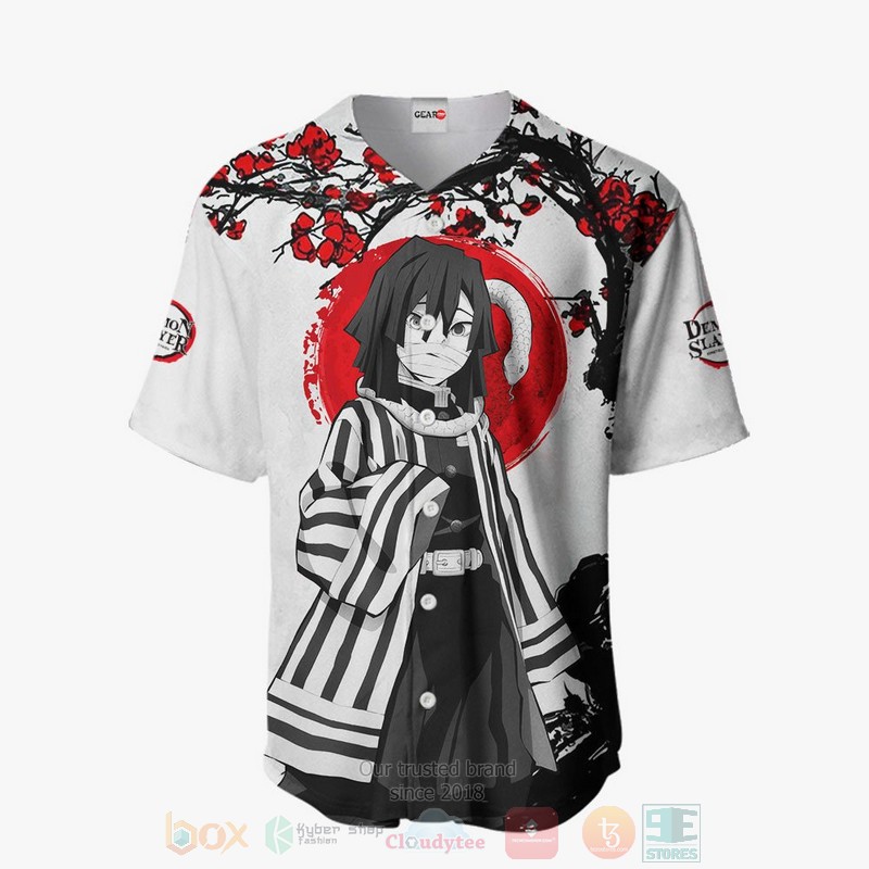 HOT Obanai Iguro Kimetsu Anime Baseball Jersey shirt 2 Obanai Iguro Kimetsu Anime Baseball Jersey 1