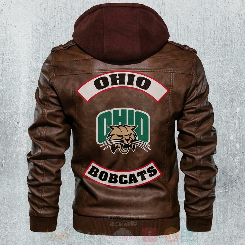 BEST Ohio Bobcats NCAA Champions Zipper Jacket Leather 5 Ohio Bobcats NCAA Footballs Leather Jacket