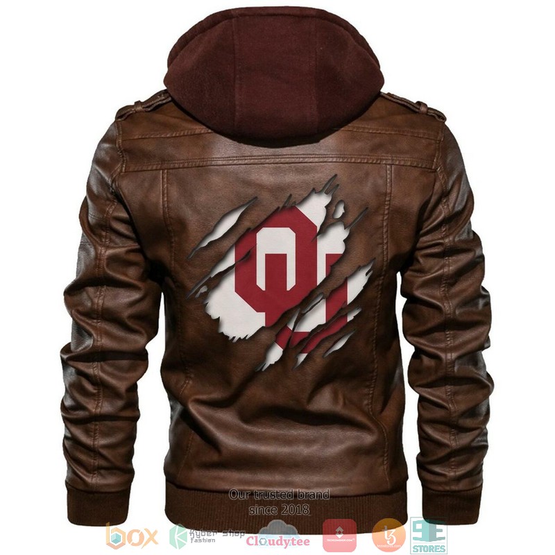 Oklahoma Sooners NCAA Brown Leather Jacket