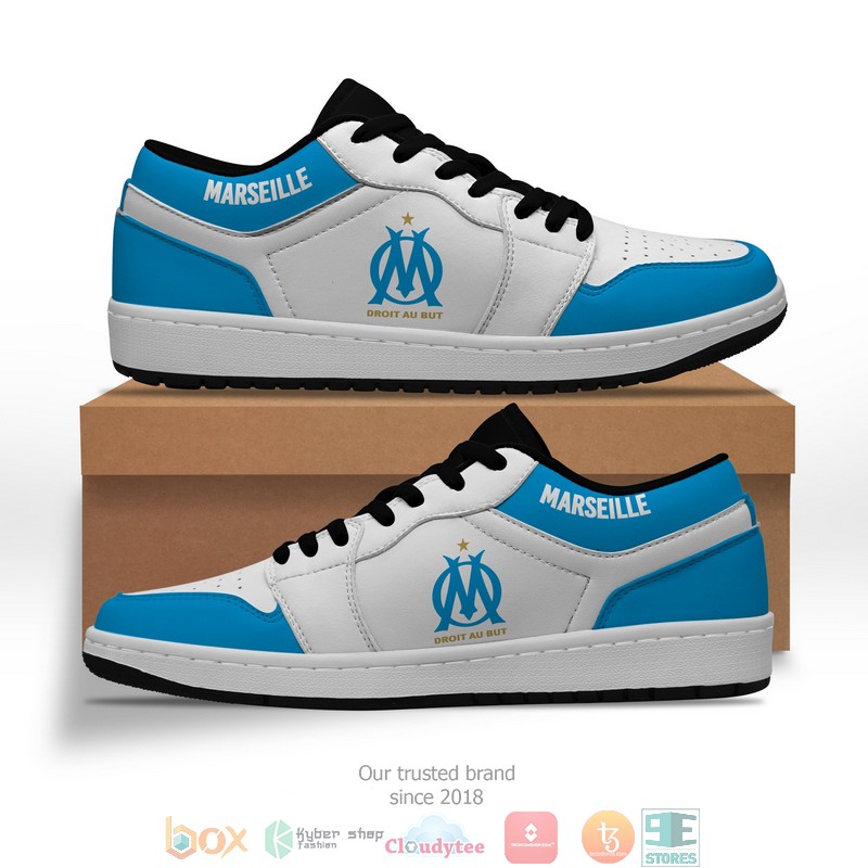Olympique de Marseille blue Air Jordan low top shoes