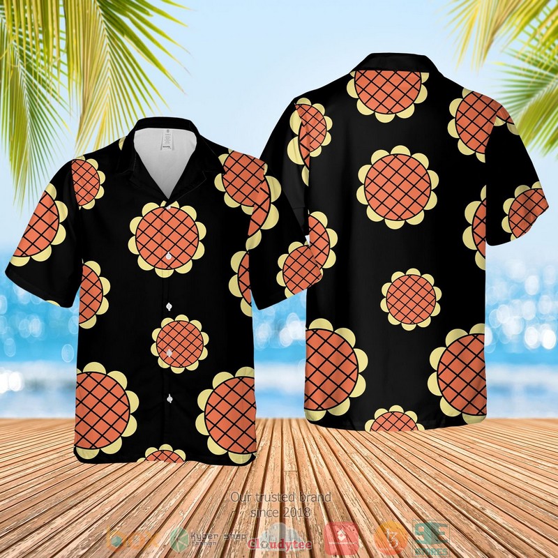 NEW One Piece Luffy sunflower Summer Hawaii Shirt, Shorts 2 One Piece Luffy sunflower Hawaiian Shirt Shorts 1