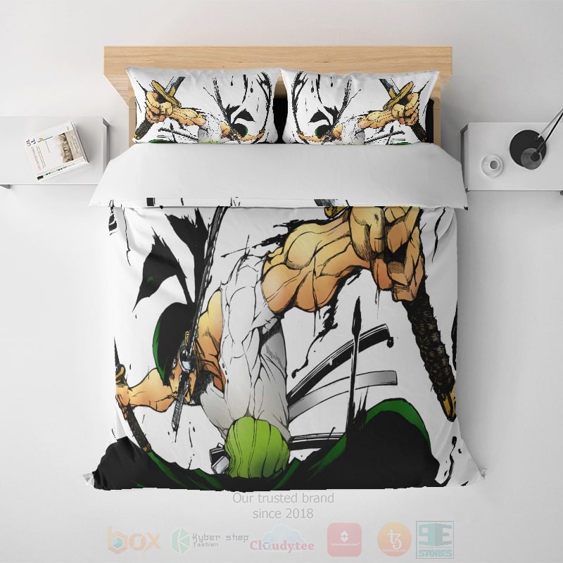 One Piece Zoro Katana Brushed Anime Bedding Set