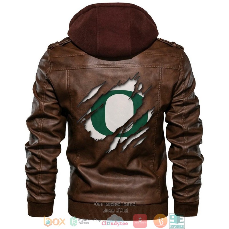 Oregon Ducks NCAA Brown Leather Jacket