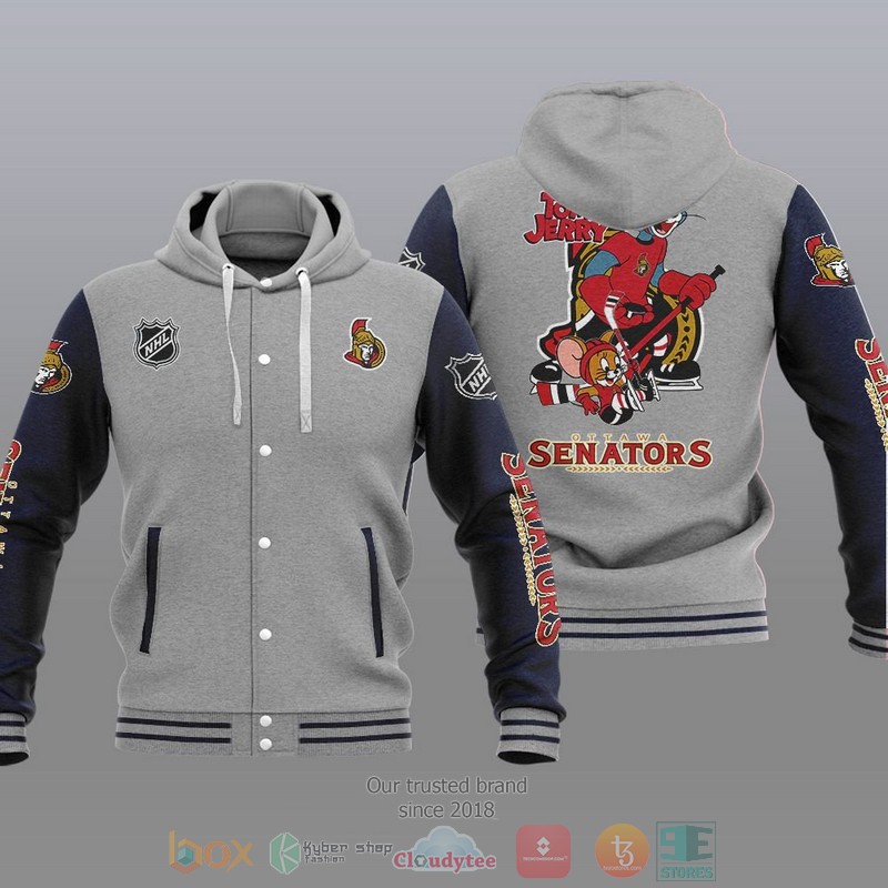 Ottawa Senators NHL Tom And Jerry Baseball Hoodie Jacket 1