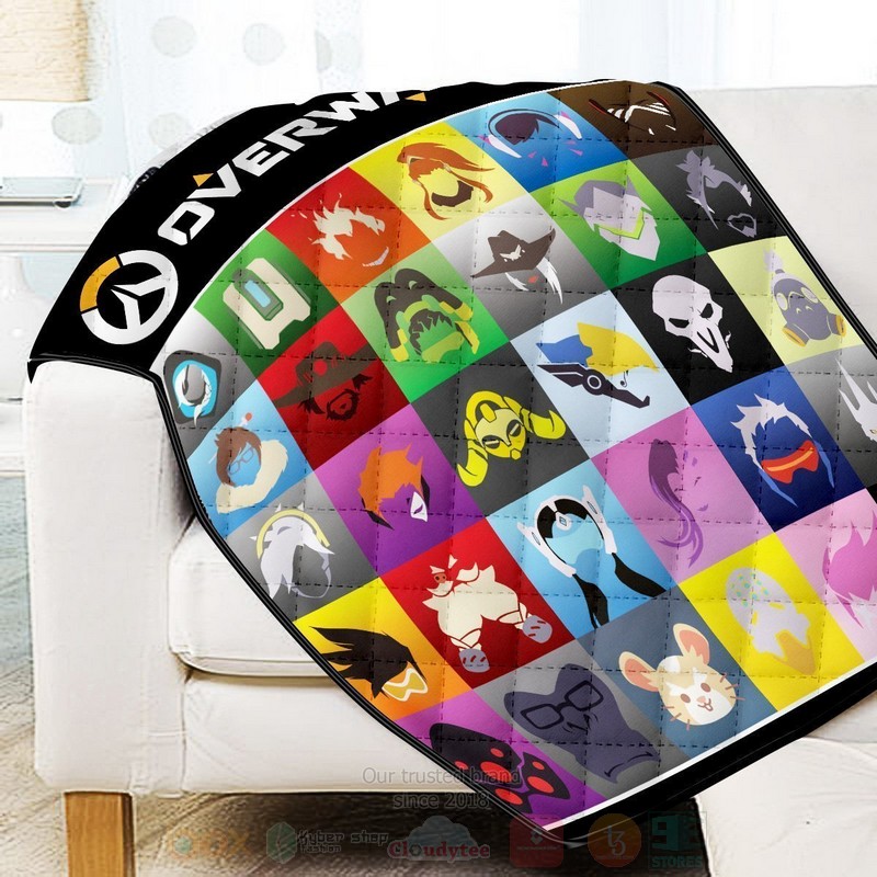 BEST Overwatch Heroes Game Quilted Fabric 3 Overwatch Heroes Game Quilt 1 2