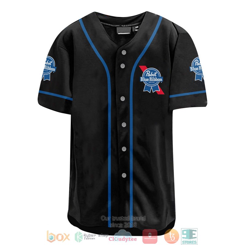 Pabst Blue Ribbon US Flag Skull Baseball Jersey 2 Pabst Blue Ribbon US Flag Skull Baseball Jersey 1