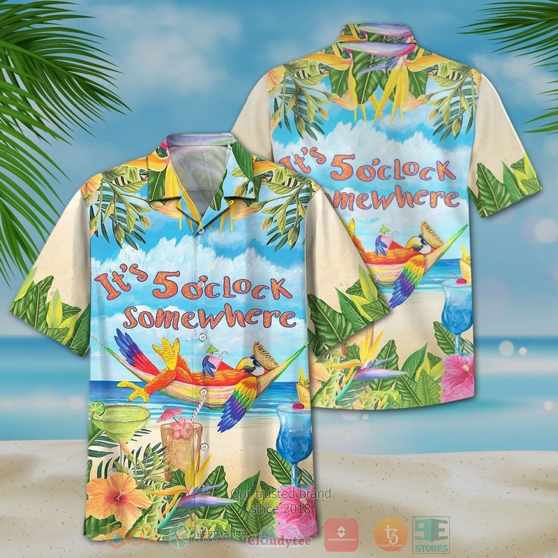 Parrot its 5 oclock somewhere Hawaiian Shirt