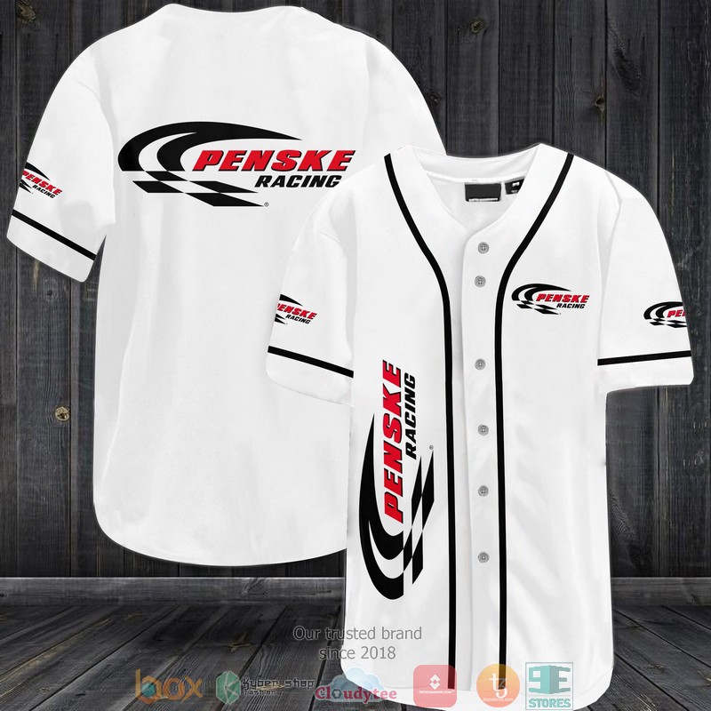 Penske Racing White Baseball Jersey