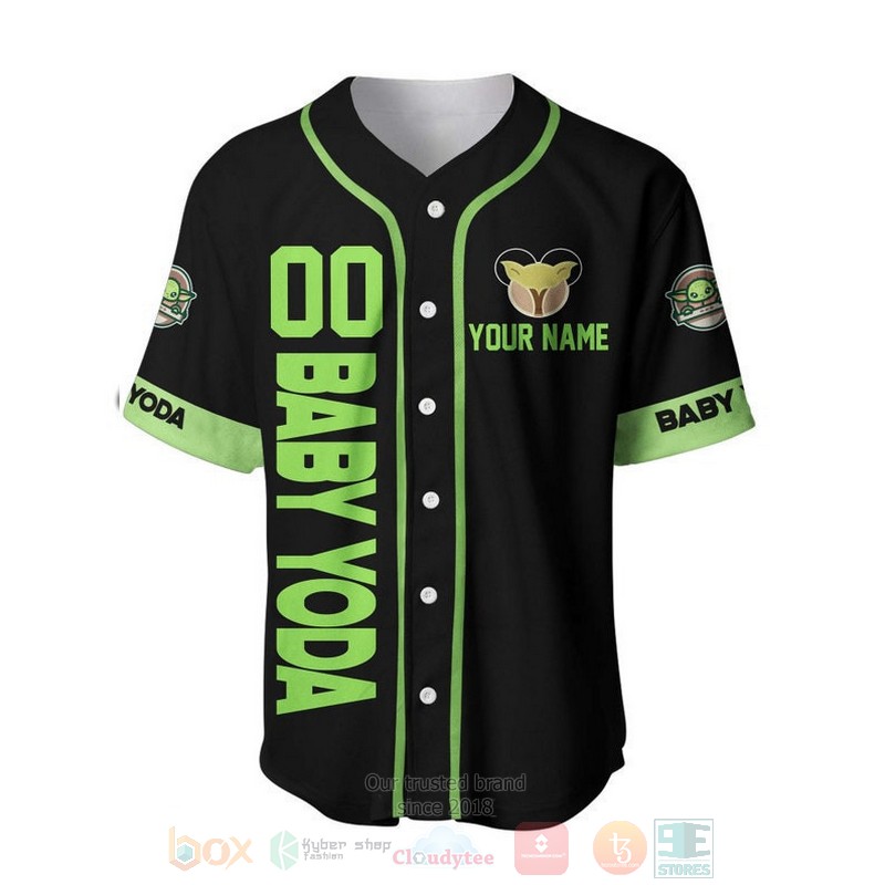 BEST Personalized Baby Yoda Disney Printed Black Baseball Jersey Shirt 2 Personalized Baby Yoda Disney All Over Print Black Baseball Jersey 1