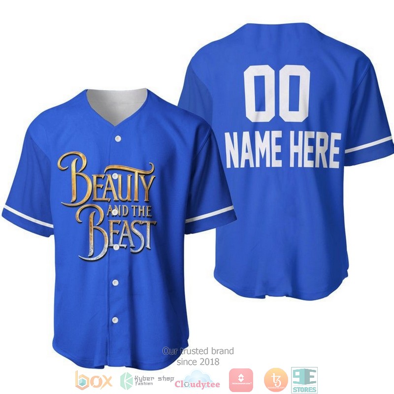 Personalized Beauty And The Beast Blue Baseball Jersey