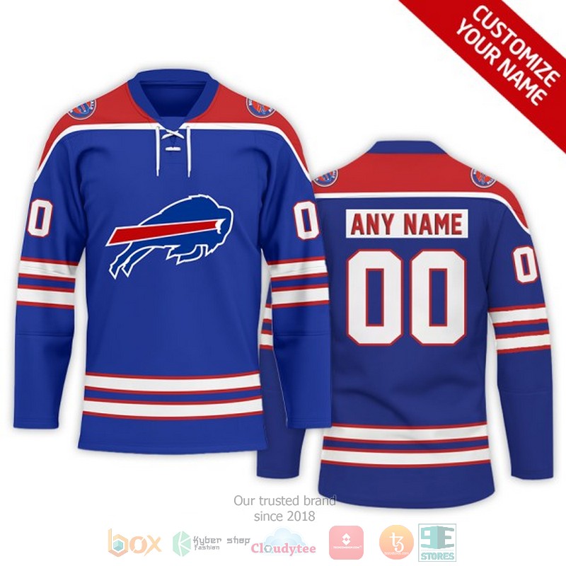 NEW Personalized Buffalo Bills NFL Custom Hockey Jersey 1 Personalized Buffalo Bills NFL Custom Hockey Jersey