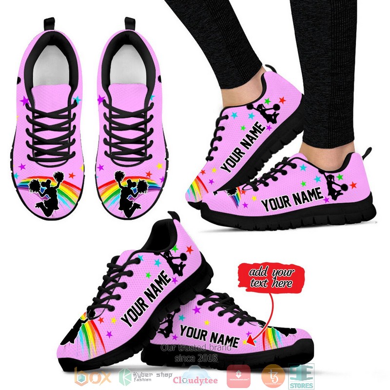Personalized Cheerleading Rainbow Star Sneaker Shoes
