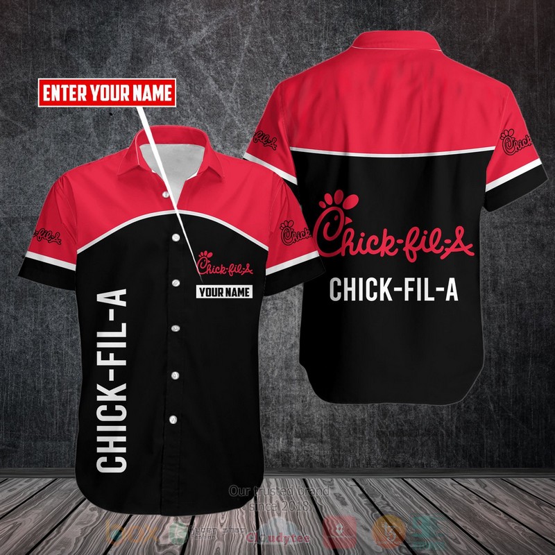 Personalized Chick Fil A black red custom Hawaiian shirt