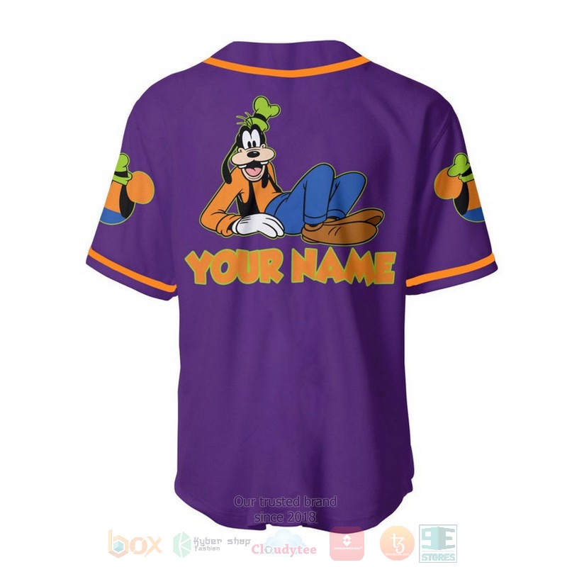 BEST Personalized Chilling Goofy Dog Disney Printed Purple Baseball Jersey Shirt 2 Personalized Chilling Goofy Dog Disney All Over Print Purple Baseball Jersey 1