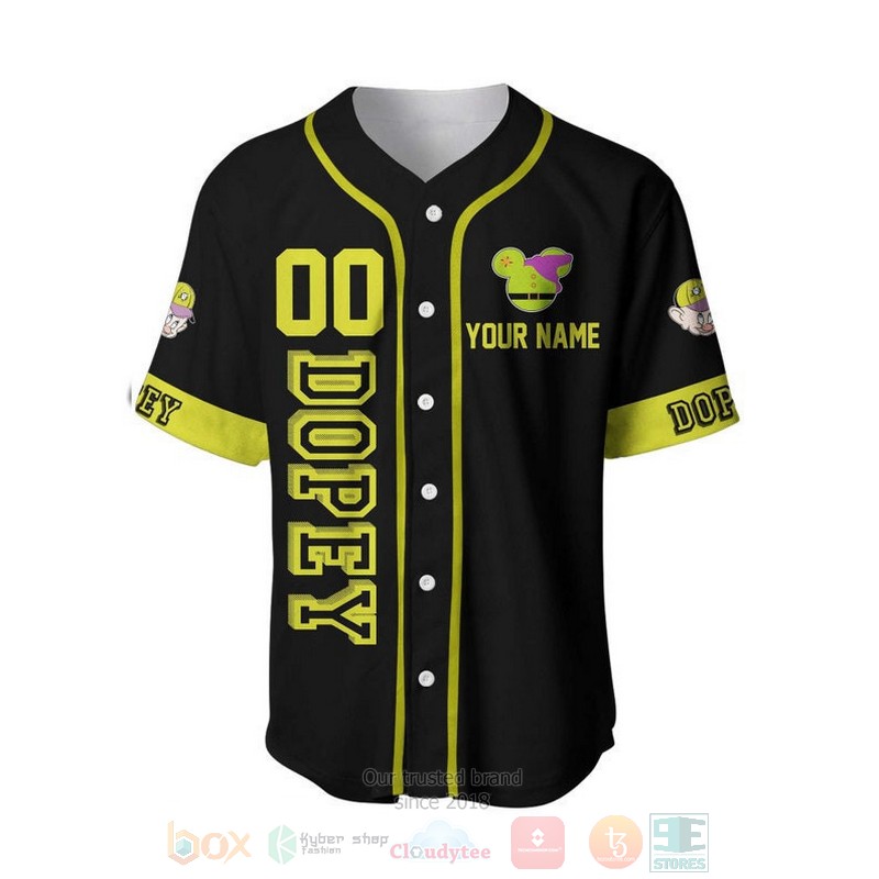 BEST Personalized Dopey Dwarf Snow White Playing Baseball Printed Black Baseball Jersey Shirt 2 Personalized Dopey Dwarf Snow White Playing Baseball All Over Print Black Baseball Jersey 1