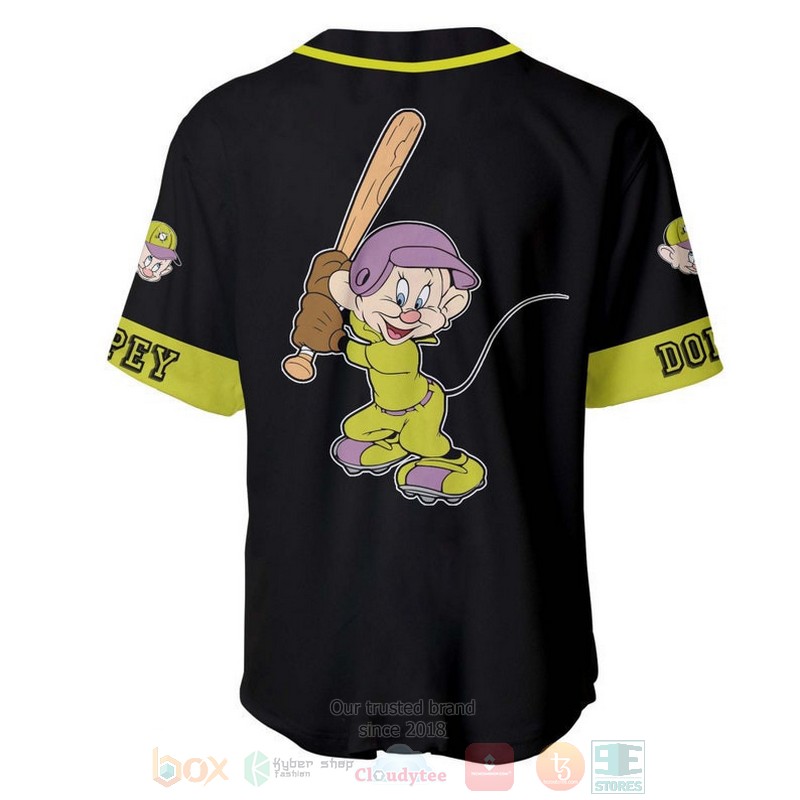 BEST Personalized Dopey Dwarf Snow White Playing Baseball Printed Black Baseball Jersey Shirt 3 Personalized Dopey Dwarf Snow White Playing Baseball All Over Print Black Baseball Jersey 1 2