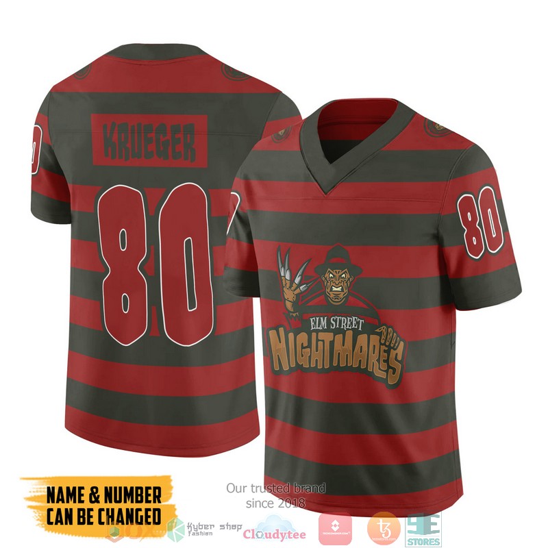 NEW Personalized Elm Street Nightmares Custom Football jersey shirt 3 Personalized Elm Street Nightmares Custom Football Jersey 1 2