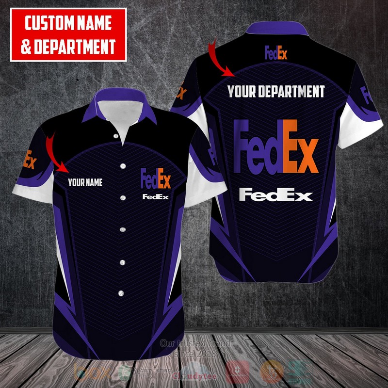 Personalized Fedex purple black custom Hawaiian shirt