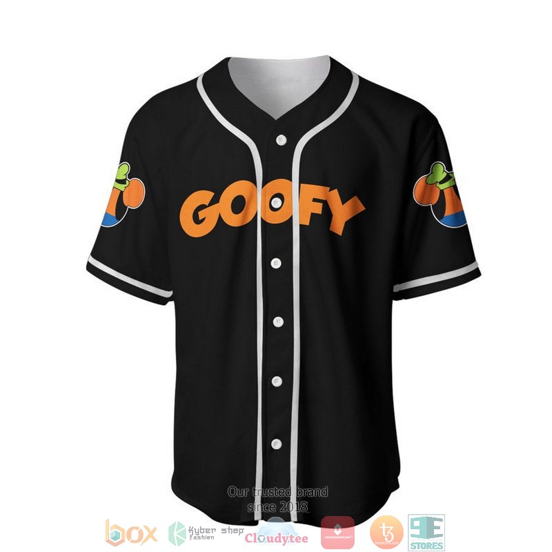 Personalized Funny Goofy Dog Black Baseball Jersey 2 Personalized Funny Goofy Dog Black Baseball Jersey 1