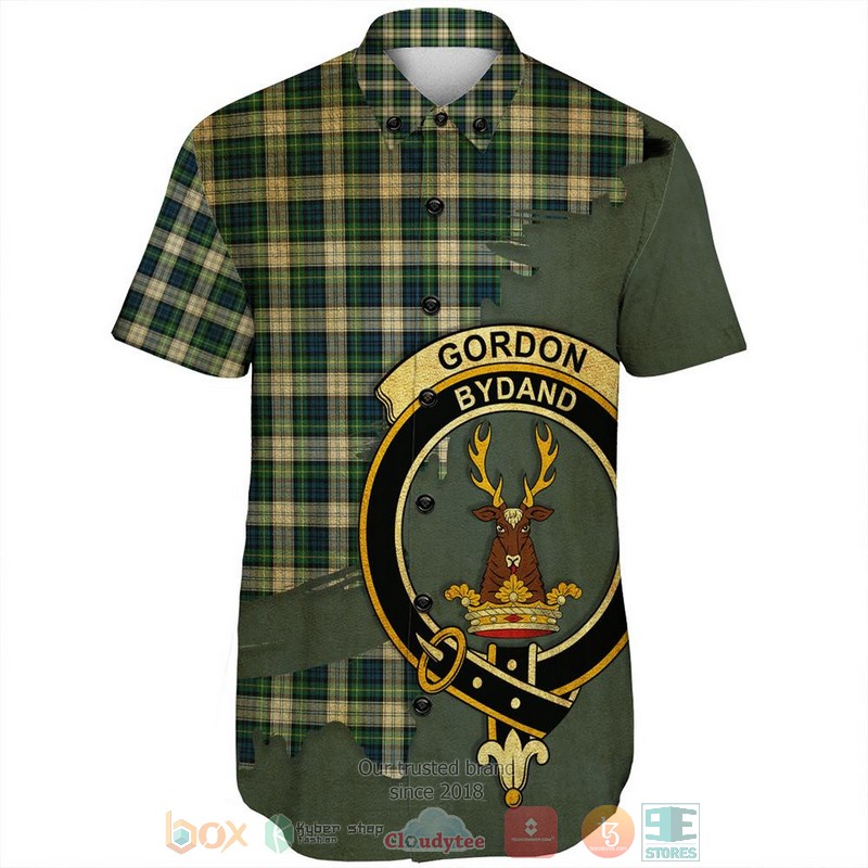 NEW Personalized Gordon Dress Modern Tartan Crest Hawaii Shirt 2 Personalized Gordon Dress Modern Tartan Crest Custom Hawaiian Shirt 1