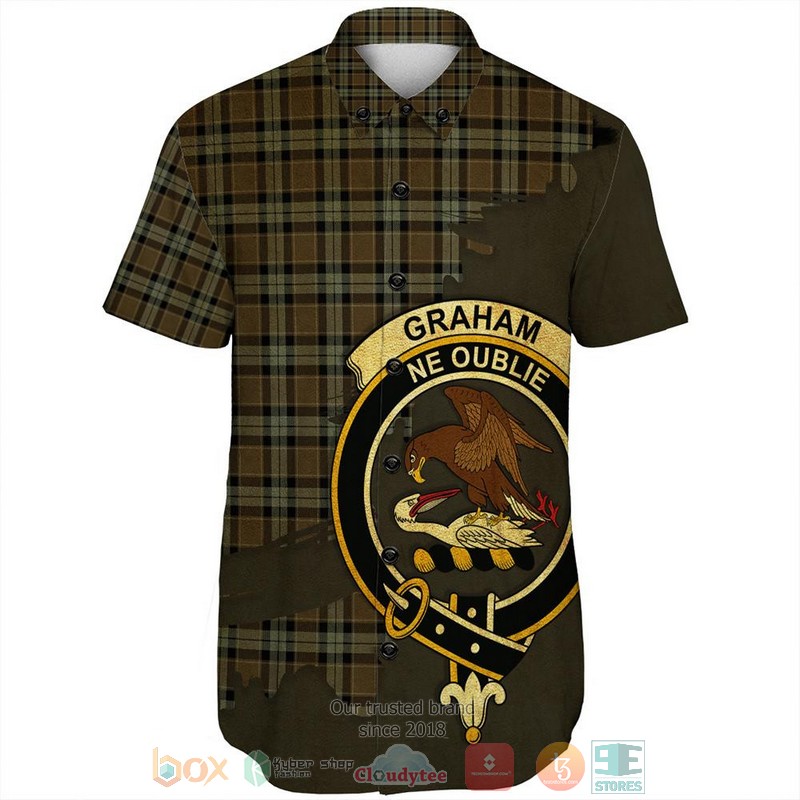 NEW Personalized Graham of Montrose Ancient Tartan Crest Hawaii Shirt 2 Personalized Graham of Montrose Ancient Tartan Crest Custom Hawaiian Shirt 1