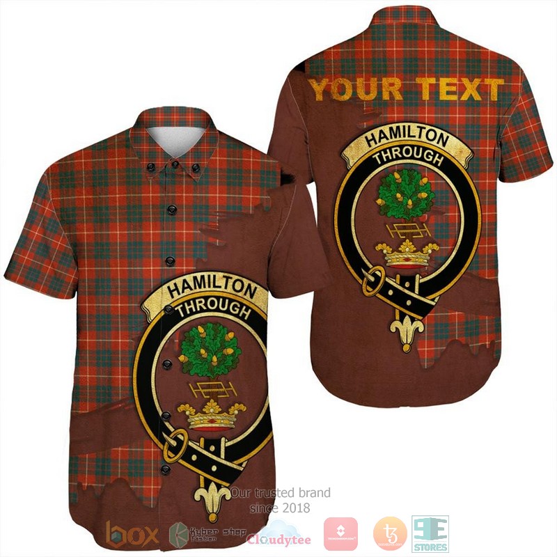 NEW Personalized Hamilton Hunting Ancient Tartan Crest Hawaii Shirt 6 Personalized Hamilton Hunting Ancient Tartan Crest Custom Hawaiian Shirt