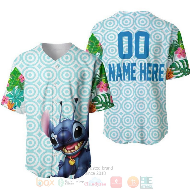 Personalized Hawaiian Stitch Flowery Pattern All Over Print Baseball Jersey