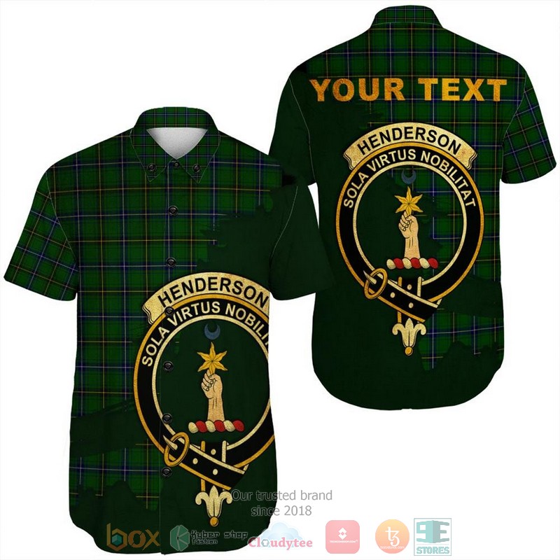 Personalized Hepburn Tartan Crest Custom Hawaiian Shirt