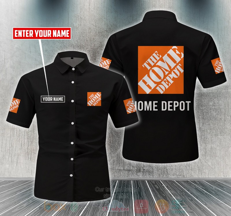 Personalized Home Depot black custom Hawaiian shirt