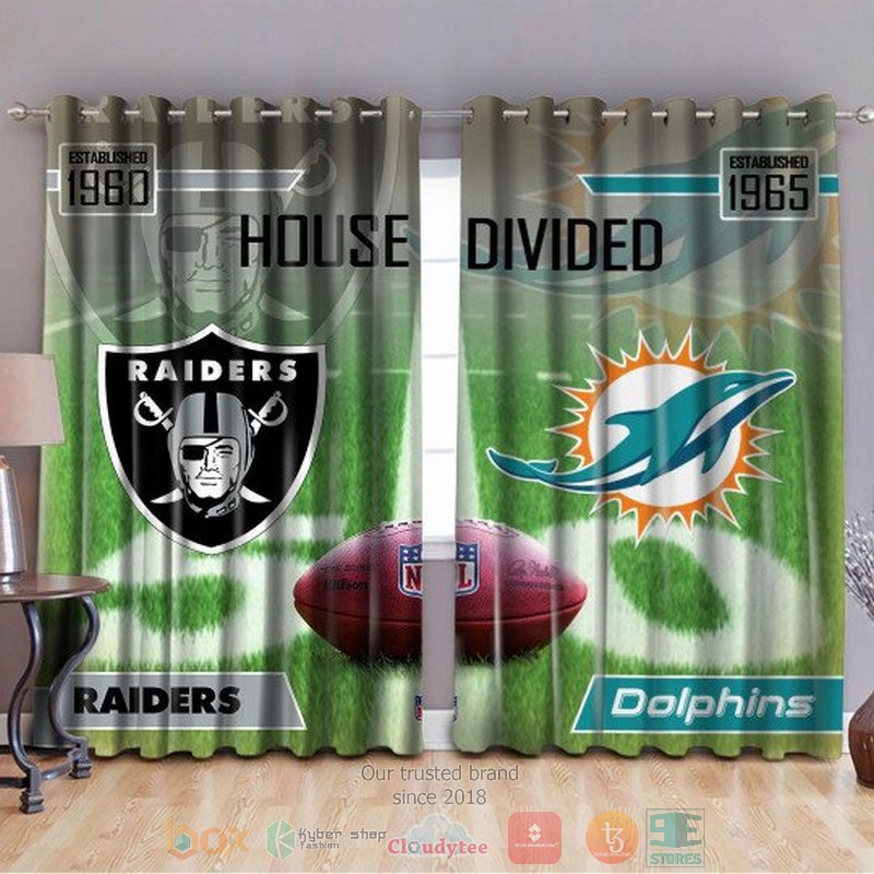 Personalized House Divided tean NFL custom windown curtain 1 2 3 4 5
