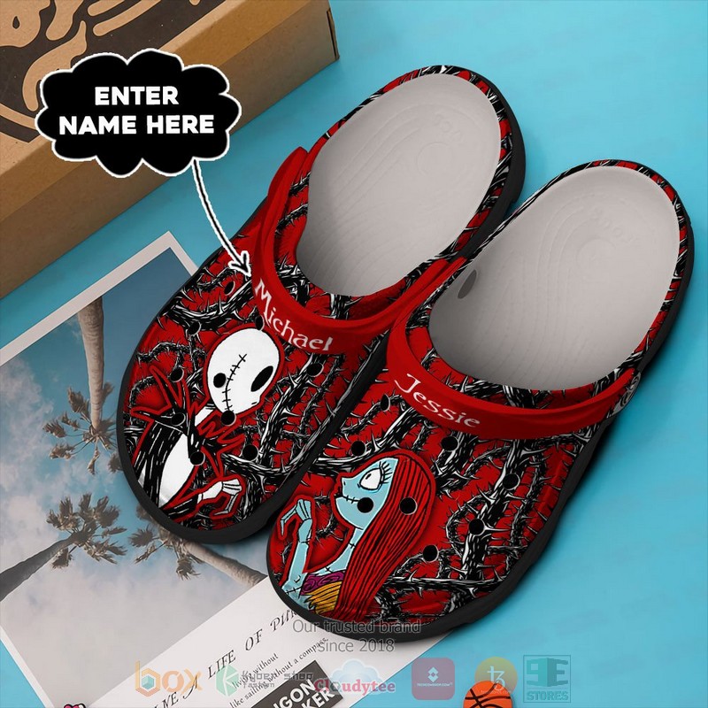 Personalized Jack Skellington and Sally custom Crocband Clog 1
